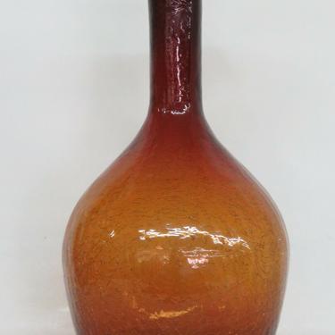 Amber Crackle Glass Extra Large Bottle Vase 2484B