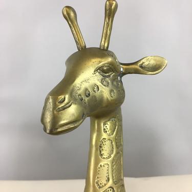 Cast brass giraffe bookends 