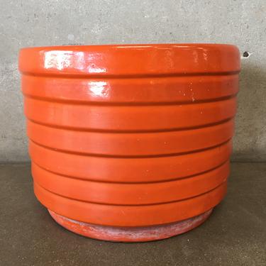 US Pottery Mid Century Orange Flower Pot