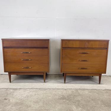 Pair Mid-Century Modern Three Drawer Dressers 