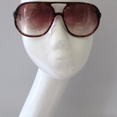 ANNE KLEIN Vintage 70s Glasses Frames | 1970s Oversized Gradient Ombre Aviator Style Sunglasses | 80s Designer Eyeglasses, Made in Italy 