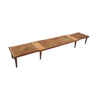 Mid-Century Modern Extending Slatted Bench-Table by John Keal