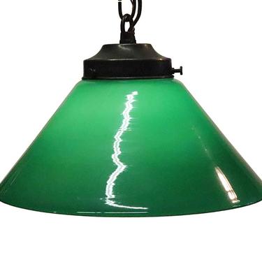 Petite Green Shade with Brass Chain Pendant Light