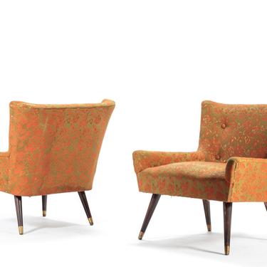 Set of 2 Mid Century Modern Accent Lounge Chairs (Upholstery Options Available upon request) 