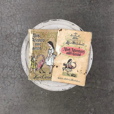 Vintage Alice in Wonderland Retro 1960s Lewis Carroll's Alice's Adventures Under Ground Original Manuscript Illustrated Hardback Slip Cover 