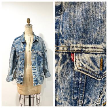 80s Levi's acid wash trucker style jean jacket 