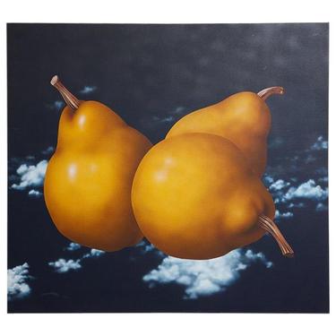 Still Life Painting of Pears in Sky, 1974 by ErinLaneEstate