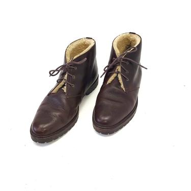 Ralph Lauren Polo Country Sportsman Brown Leather Shearling Chukka Boot Sz 12 D 
