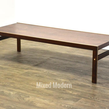 Illum Wikkelso Rosewood &amp; Brass Coffee Table by Silkeborg 