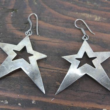 Taxco Mexico Sterling Silver Star Earrings, TM-220 
