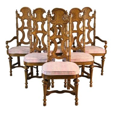 Drexel Furniture Co High Back Dining Chairs, Set of 6 by 2bModern