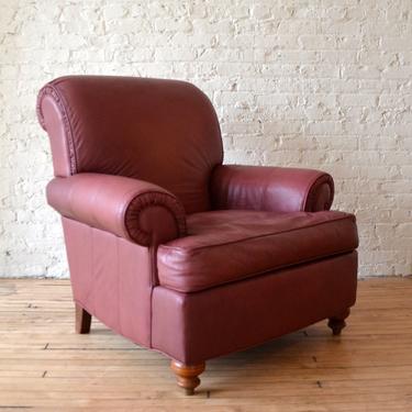 Ethan Allen Oversized High Back Leather Chair 