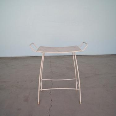 Rad Mid-Century Modern Patio End Table Bench in Mesh Metal - Great Design! 