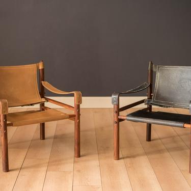 Mid Century Rosewood and Leather Sirocco Safari Lounge Chair by Arne Norell 