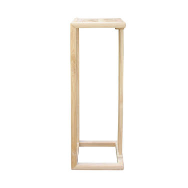 Chinese Handmade Natural Wood Tone Square Side Table Plant Stand cs4946AE 
