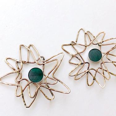 Chaos Stars in 14k Gold-fill with malachite 