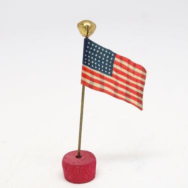 Vintage Patriotic  USA Party Favor Flag on Wooden Base, July 4th, Independence Day, Stars and Stripes Flag 