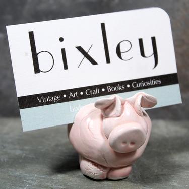 Adorable Pink Piggy Card Holder | Handmade Clay Pig Figurine | Place Card or Business Card Holder | Piggy Collectors! 