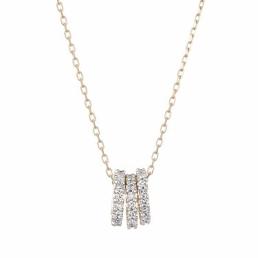 Bead Party Diamond 3s Company Necklace - Yellow Gold