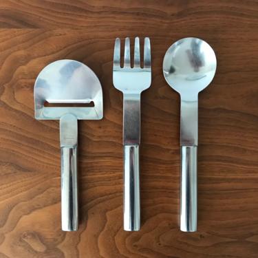 Set of Boda Nova Oval Serving Utensils - Spoon, Fork, and Cheese Plane 