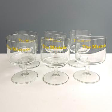 The Mistake wacky tipsy cocktail glasses - set of 6 - vintage barware 