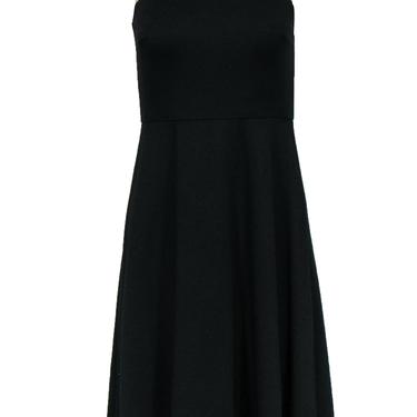 Bailey 44 - Black Fit & Flare Dress w/ Illusion Neckline & Rhinestones Sz S