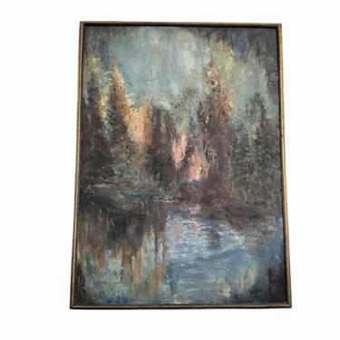Free Shipping Within US - Vintage oil abstract painting framed 