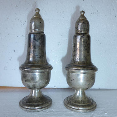 Vintage/Antique Empire Sterling Silver Weighted Salt & Pepper Shakers 242 