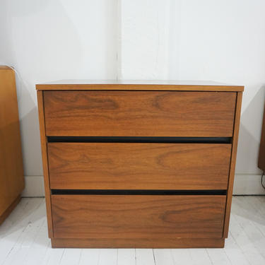 vintage walnut 3-drawer dresser