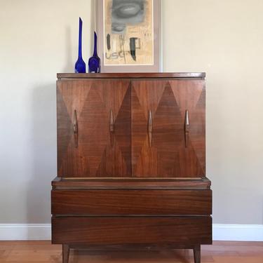 AVAILABLE - Restored Mid Century Modern Solid Wood Wardrobe Dresser 