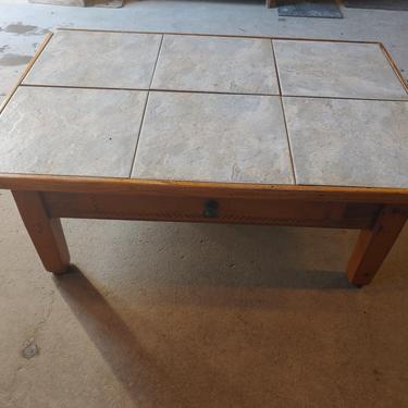 Tiled coffee table w/ single drawer 36 1/2"× 15" H