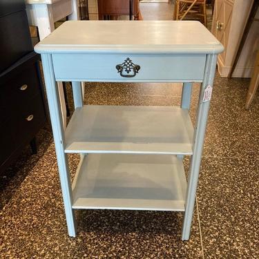 Light blue nightstand with one drawer. 19” x 14.5” x 28.5”