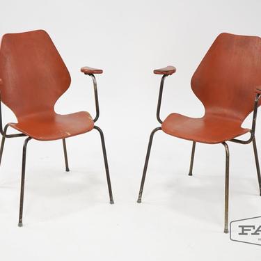 Pair of Arne Jacobson Atrb. Molded Plywood Chairs