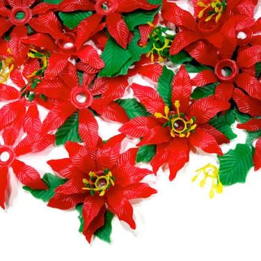 VINTAGE: 1970s - Plastic Christmas Flowers - Craft Flowers - SKU Tub-603-00006609 