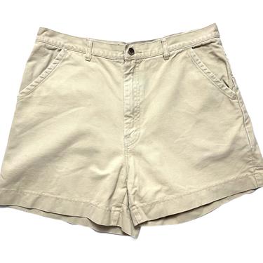 RARE ~ Vintage 1980s PATAGONIA Stand Up Shorts ~  measure 33 Waist ~ Khaki / Tan 