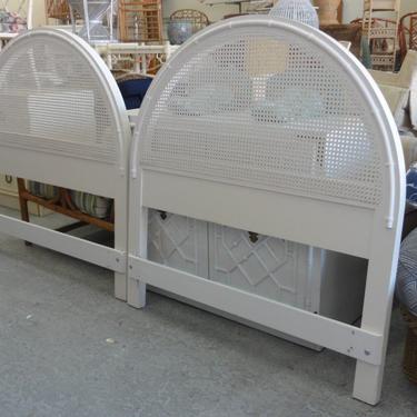 Pair of Faux Bamboo &amp; Cane Twin Headboards