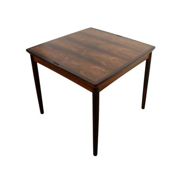 Rosewood Dining Table Poul Hundevad Game Table with 2 leaves Danish Modern Dutch Leaves 
