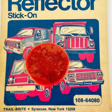 Vintage 1970s Retro NOS Auto Stick On Red Reflector Circle Disc Chevy Van Car Truck Mailbox Trail Brite FMVSS 108-64080 