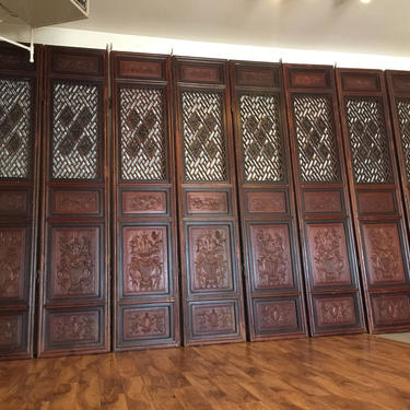 ON HOLD: Antique Chinese Carved Wood Doors, Set of 8 