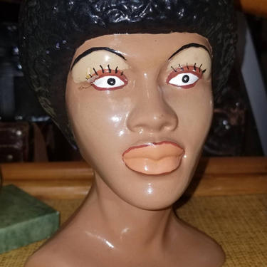 Vintage Marwal Bust of Black woman with Afro. 