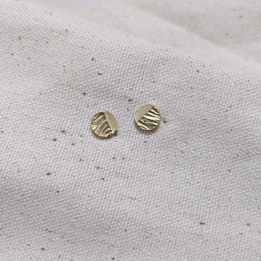 Tiny Reticulated Vermeil Circle Post Earrings 