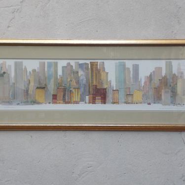 West 57th Street by Leonard Weber, From the Townscape Series, Signed and Framed 