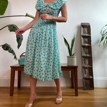 vintage 50s JONATHAN LOGAN cotton novelty tea length party dress 