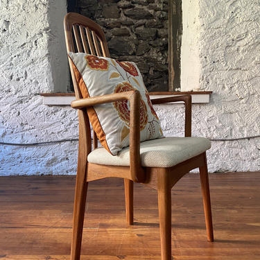 Mid century side chair Danish modern arm chair teak accent chair 