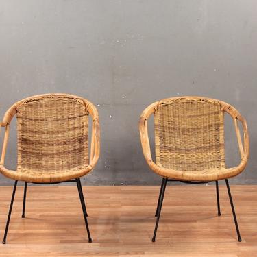 Rattan &amp; Bentwood Pod Armchair – ONLINE ONLY