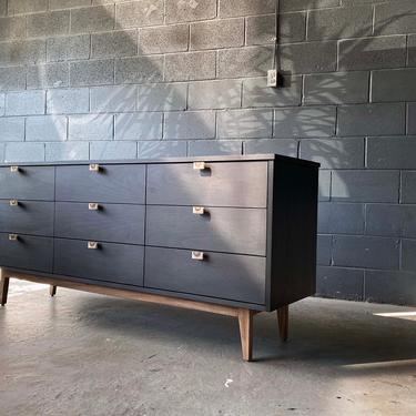 Handcrafted 9-Drawer Dresser in Ebony and Custom. knobs 