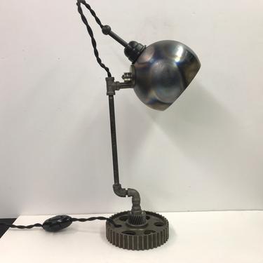 Industrial Desk Lamp O C White Faries Mid Century Old Plumbing / Gear Parts 