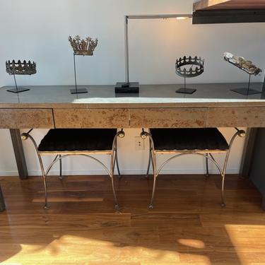 LONG MODERN INDUSTRIAL IRON CONSOLE TABLE WITH DRAWERS