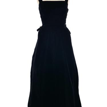 1950's Black Velvet Gown