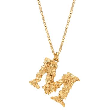 Floral Letter Necklace - 22ct Gold Plate
